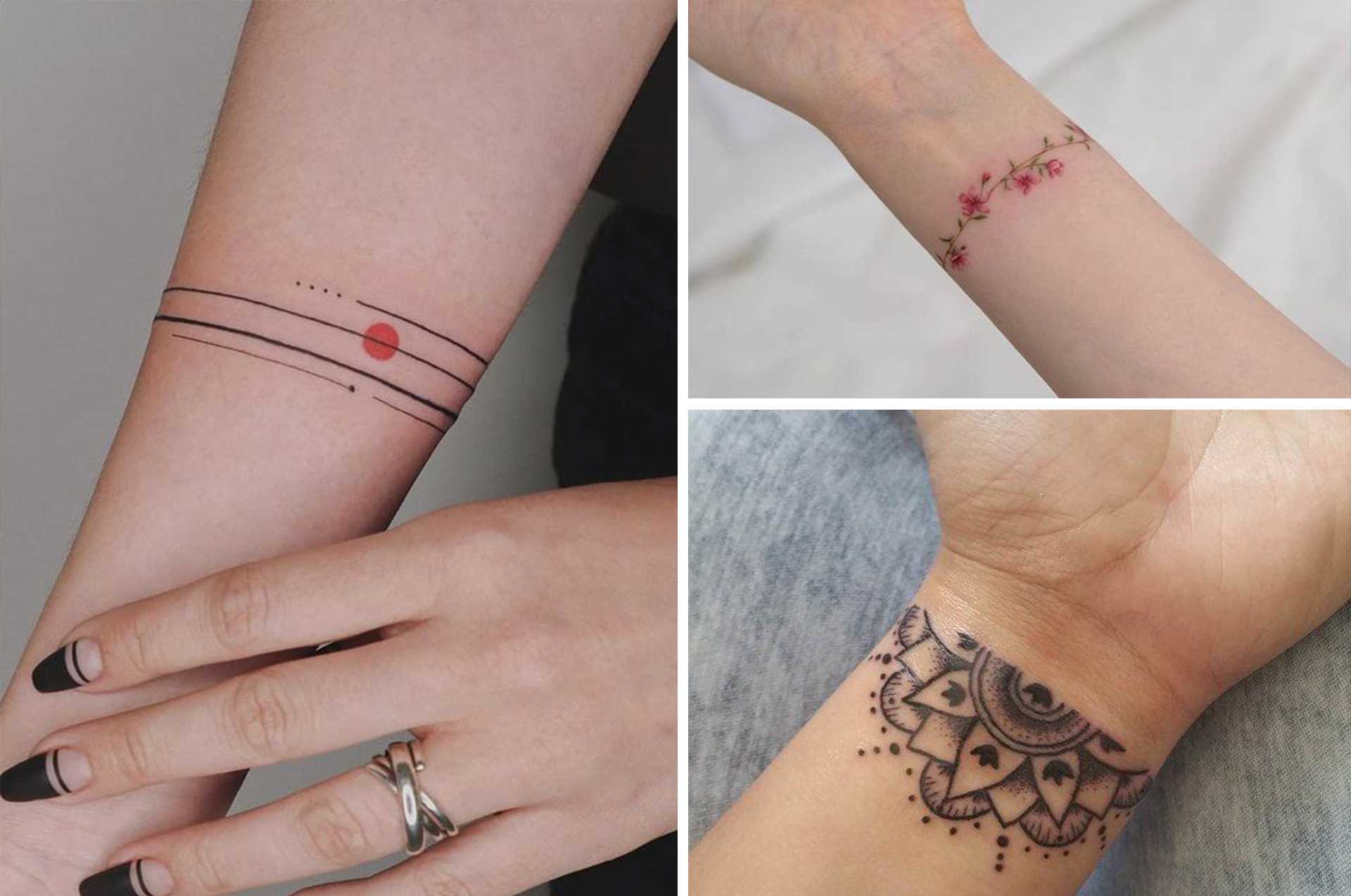 1pcs Body Art Fake Tattoo Flash Wrist Ankle Hands Female Heart Star  Waterproof Temporary Tattoo Sticker for Women Black Bracelet - AliExpress