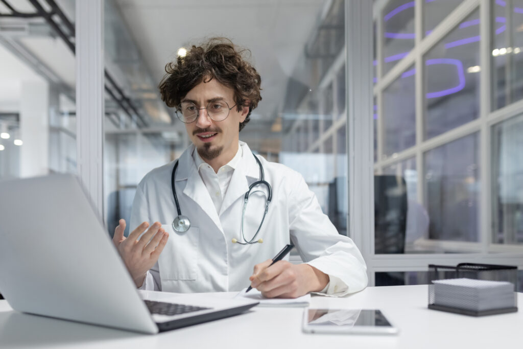 Doctor In White Lab Coat Using Laptop Computer 2024 02 02 00 45 36 Utc